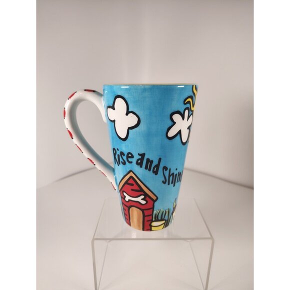 Laura Kirkland for Glory Haus Tall Mug 6"  Rise and Shine Dog Walkin Time - Picture 1 of 8
